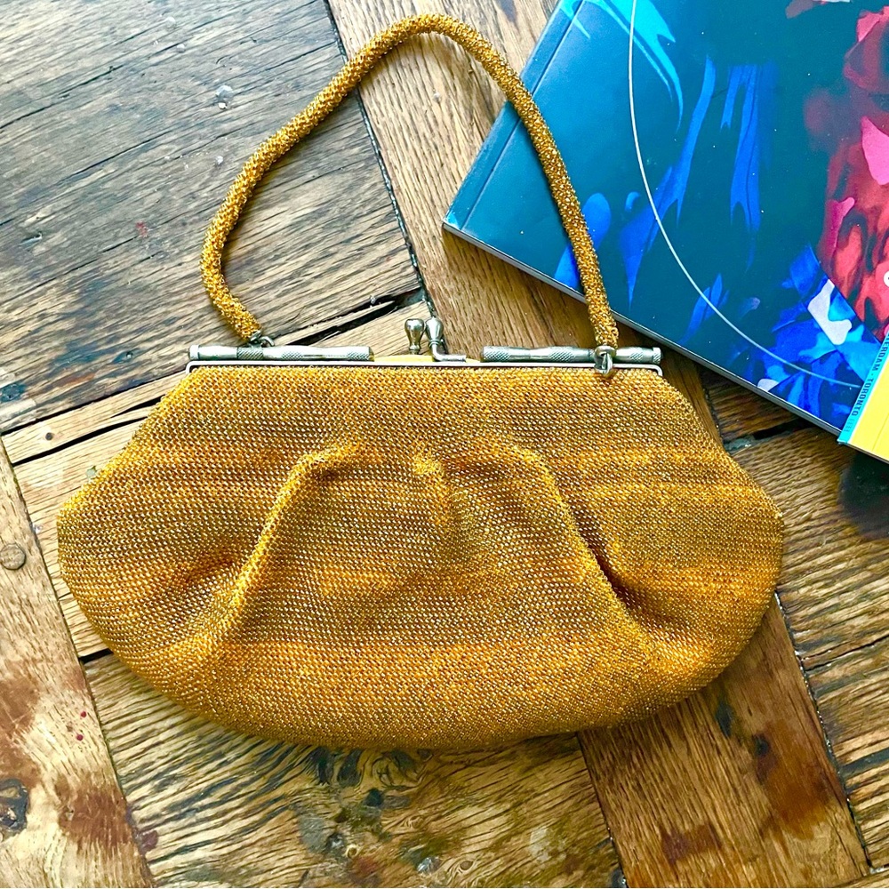 Vintage 1930’s, Ombré Sunset &  Gold, Hand-Beaded Purse